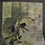 LEONARD ROSOMAN RA [1913-2012]. Duel in the Gymnasium... gouache; signed. 25 x 25 cm - overall