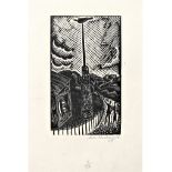 LEON UNDERWOOD [1890-1975]. The Tower, 1928. wood-engraving, edition of 50, 7/50, signed in