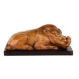 JACK COUTU [1924-2017]. Warthog, 1948. wood-carving; unique; signed and dated under the base. 30