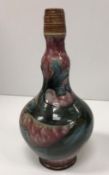 A Doulton Lambeth vase / lamp base by Mark V Marshall, No'd.