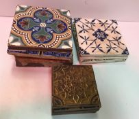 A collection of various Minton's tiles to include in the manner of Pugin and a Maw & Co tile