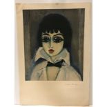 AFTER VAN DONGEN “Head of woman” colour lithograph,