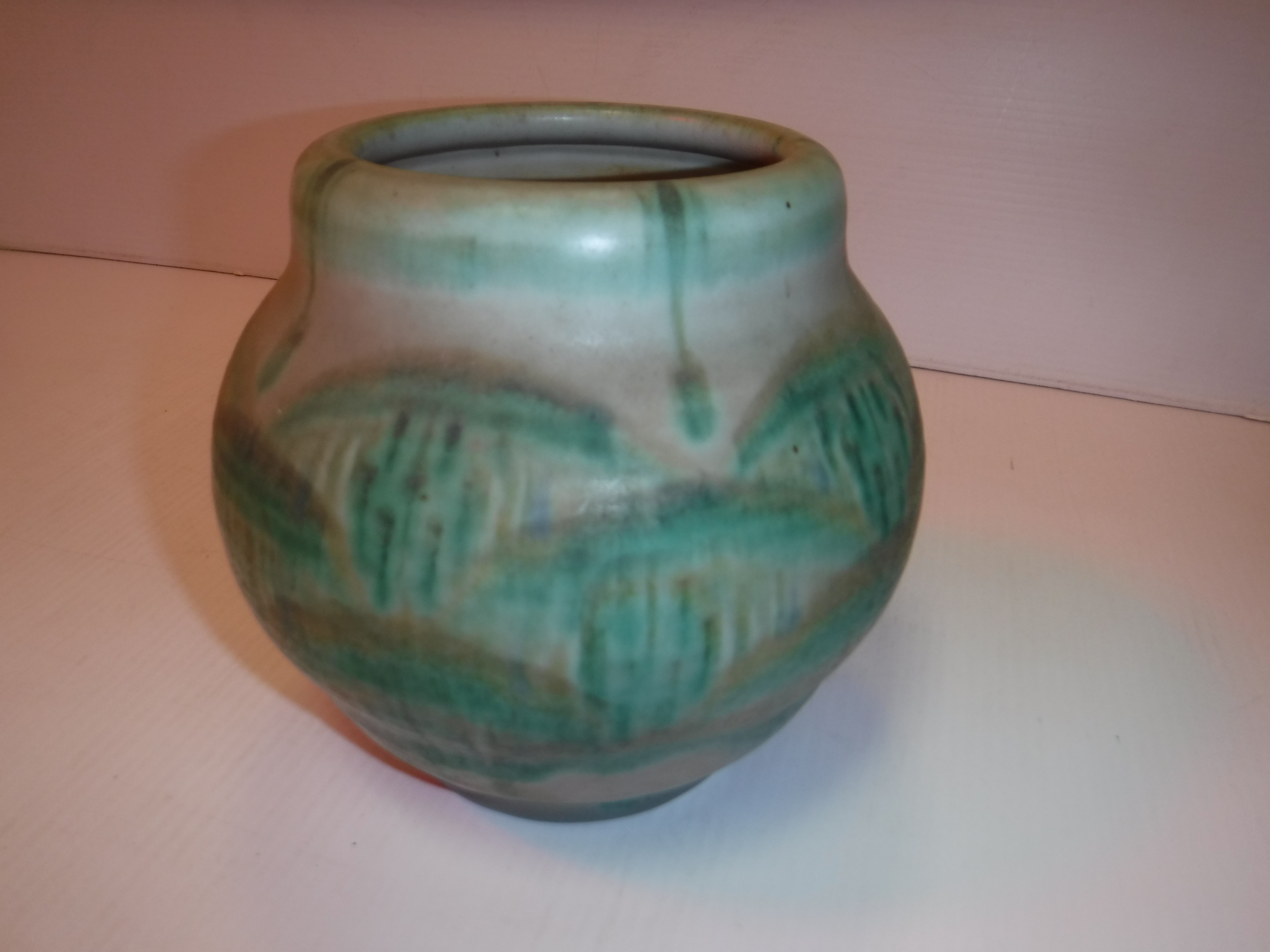 A Pilkington's Royal Lancastrian grey / blue glazed baluster shaped squat vase, - Image 5 of 7