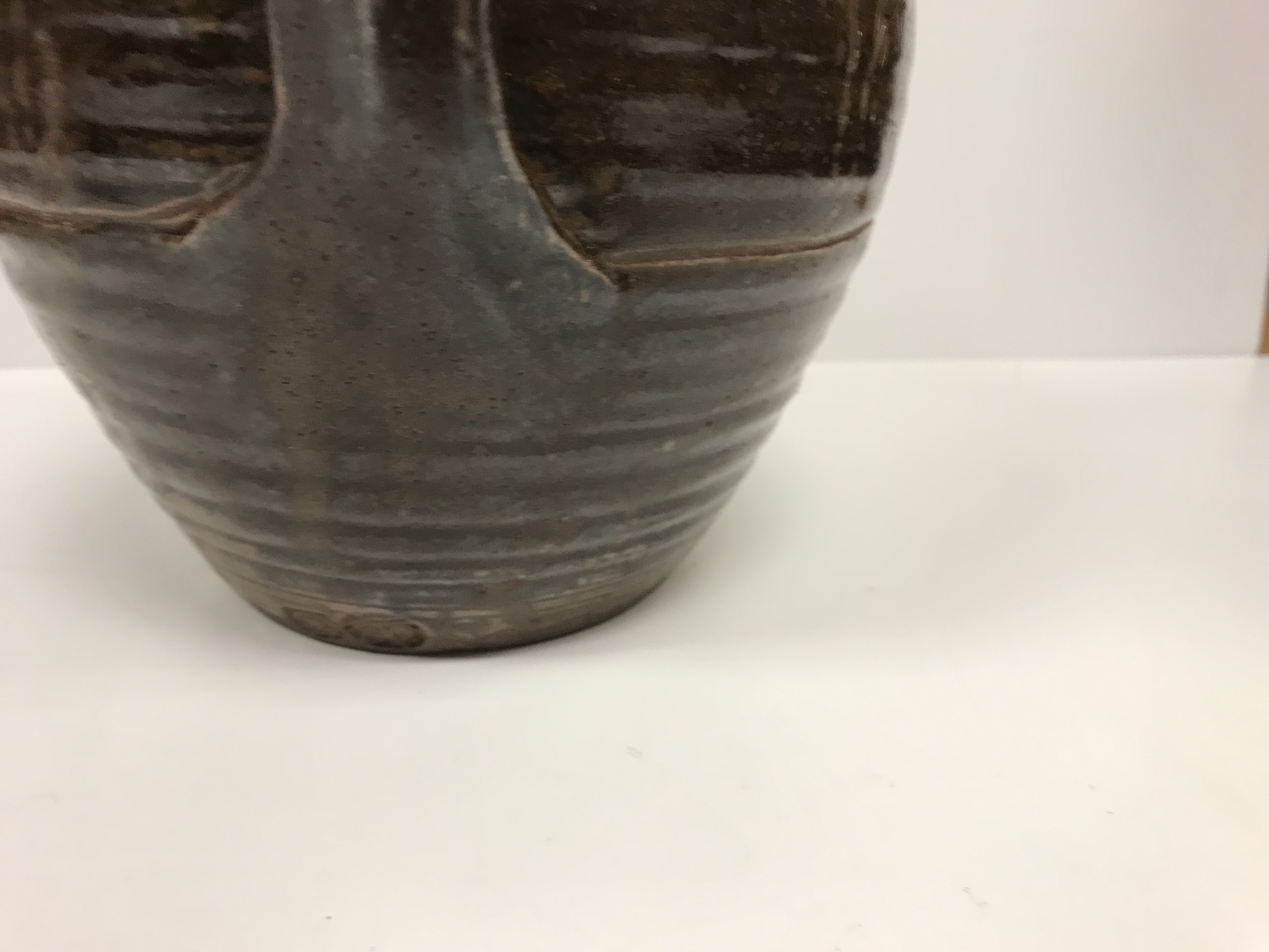 A Michael Cardew Wenfordbridge Pottery brown glazed ribbed jug with stylized floral spray - Image 13 of 22