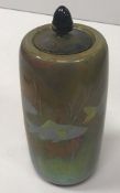 A Richard Joyce for Pilkington Royal Lancastrian lustre ware fish decorated jar and cover bearing