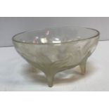 A Lalique “Lys” fruit bowl of typical form with opalescent floral decoration,