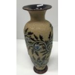 A Doulton Lambeth vase by George Tinworth and Jane Hurst with scrolling foliate decoration,