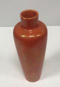 A Ruskin orange lustre tapered vase stamped "Ruskin 1925" to base 25.