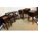 Four various mahogany pot cupboards/bedside tables together with two square washstands various