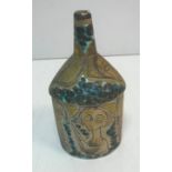 A mid 20th Century Marcello Fantoni Pottery flagon/bottle vase set with figural decoration in the
