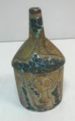 A mid 20th Century Marcello Fantoni Pottery flagon/bottle vase set with figural decoration in the