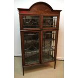 An Edwardian mahogany and inlaid display cabinet,