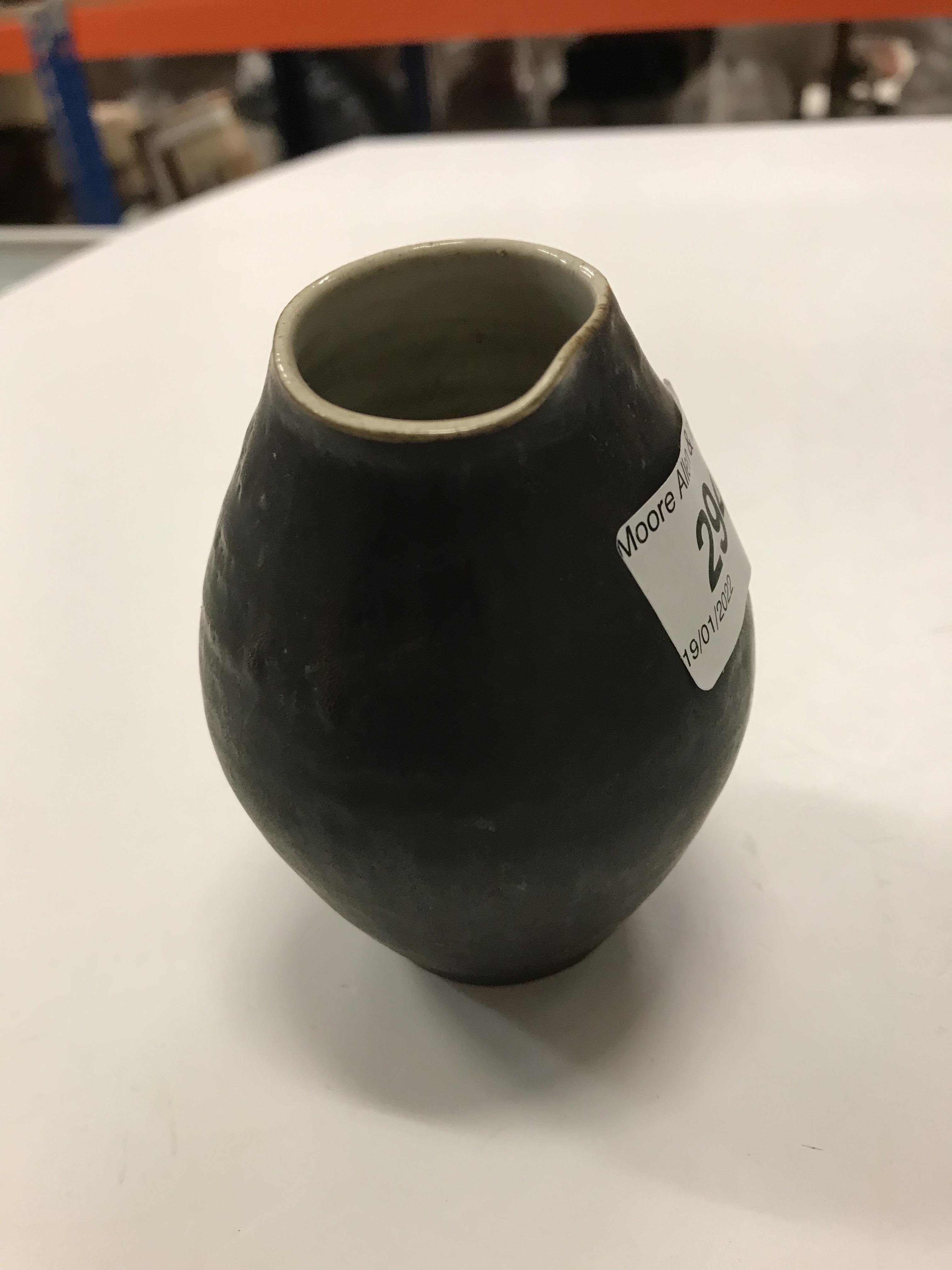 A Lucie Rie pouring vessel, with black glazed exterior and simple design, - Image 7 of 12