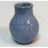 Attributed to Reginald Wells Soon Pottery blue speckled vase bears label to base 11 cm high