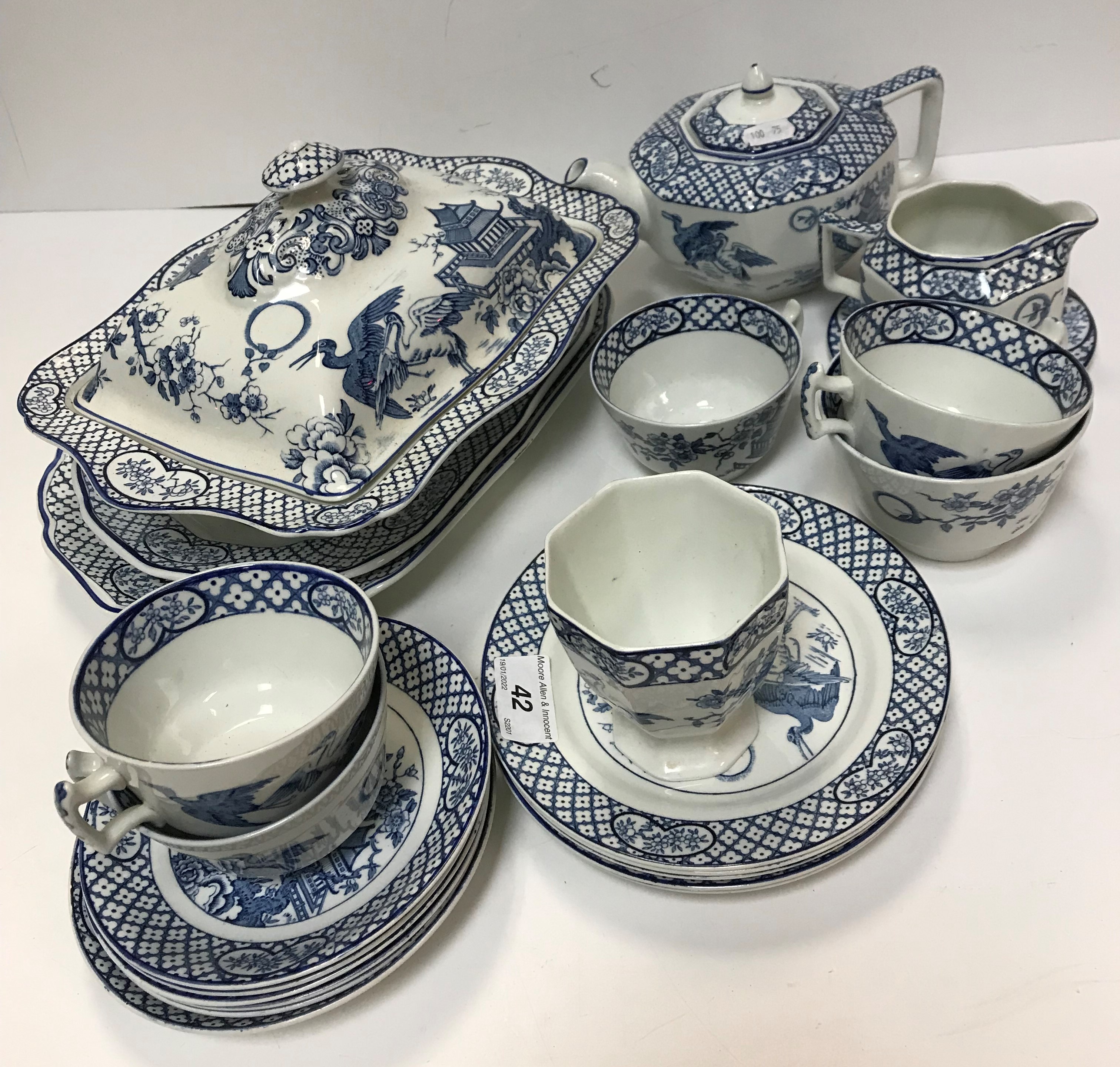 A collection of Orient pattern dinner and tea wares by Hales,