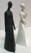 A Royal Doulton figure "Tranquility" HN2426 in matt black 31 cm high together with Royal Doulton