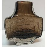 A Whitefriars TV vase in cinnamon brown, 17.