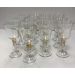 A set of 15 Murano glass wine glasses CONDITION REPORTS Two glasses have a flea bite