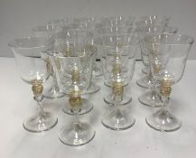 A set of 15 Murano glass wine glasses CONDITION REPORTS Two glasses have a flea bite