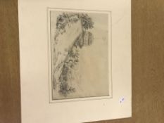 IN THE MANNER OF J CONSTABLE "Flagstaff at Bonchurch Isle of Wight", pencil drawing,