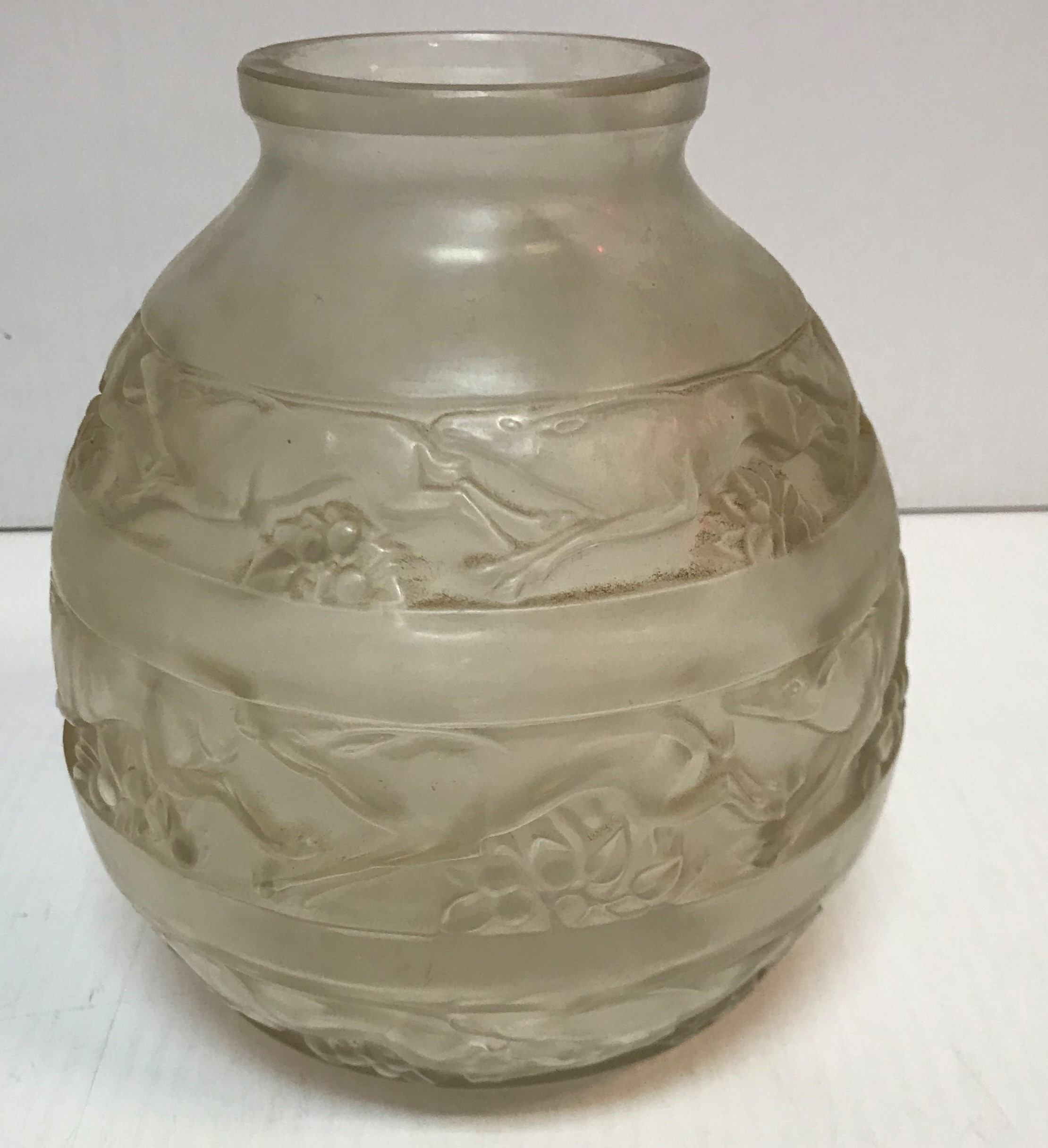 A Lalique "Soudan" vase, Pattern No. 1016, signed "R Lalique France" to base, 17.