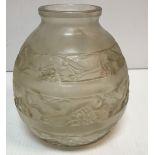 A Lalique "Soudan" vase, Pattern No. 1016, signed "R Lalique France" to base, 17.