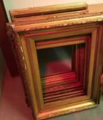 Five various giltwood and gesso picture frames various