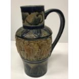 A Bailey Fulham Pottery jug, the central body decorated with applied cherub decoration,