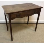 A 19th Century mahogany single drawer side table on square chamfered tapering supports 80 cm wide x