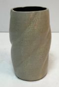 A Charles Vyse crackleware vase of twisted form, signed and dated 1937 to base,