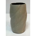 A Charles Vyse crackleware vase of twisted form, signed and dated 1937 to base,