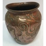 A John Pearson vase decorated with stylised Viking longboats at sea, with variously decorated sails,