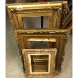 Four gilt picture frames and two others