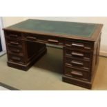 A Victorian mahogany kneehole desk,