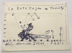 AFTER JEAN TINGUELY (1925-1991) A print of a pen and ink drawn study inscribed "Le Rotozaza de
