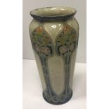 A Francis C Pope Royal Doulton Art Nouveau design vase with stylised floral and foliate incised