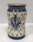 An Alfred Powell waisted vase with lattice work foliate decoration,