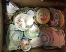 Four boxes of decorative early 20th Century and later china wares to include Royal Albert Dorothy