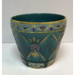 A Minton jardiniere with pipework type floral and loveheart decoration 35 cm high