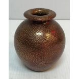 An Elton ware crackled lustre ware vase of bulbous form, signed to base, 11.