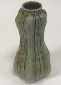 Martin Brothers gourd shaped vase with line decoration signed "Martin Brothers London" and No'd