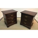 A mid to late 20th Century American cherry wood chest on chest in the Georgian style,