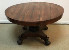 A William IV rosewood centre table,