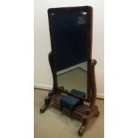 A Victorian mahogany cheval mirror,