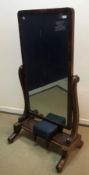 A Victorian mahogany cheval mirror,