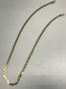 A 14 carat gold fancy chain link necklace, 49 cm long, 24.