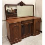 A Victorian mahogany break front sideboard,