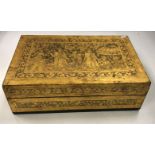 A Burmese gilded and black lacquered rectangular box,