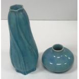 A Pilkington's Royal Lancastrian blue ground vase of small proportions 7 cm high together with a