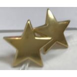 A pair of modern Italian Le-Gi "Star" ear studs, 2 cm diameter, 4.